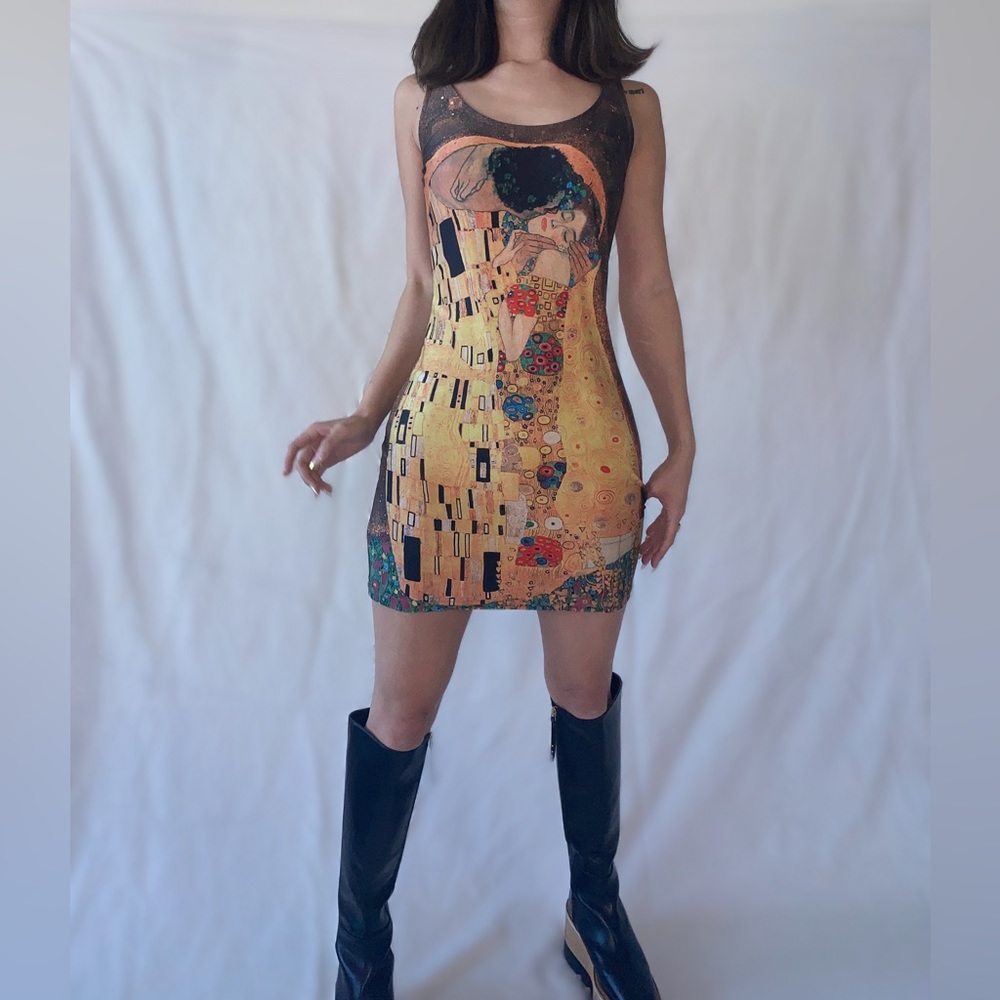 GUSTAV KLIMT DESIGN MINI DRESS